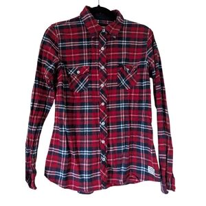 Weatherproof Vintage Black and Red Shirt Plaid Flannel Shirt - S